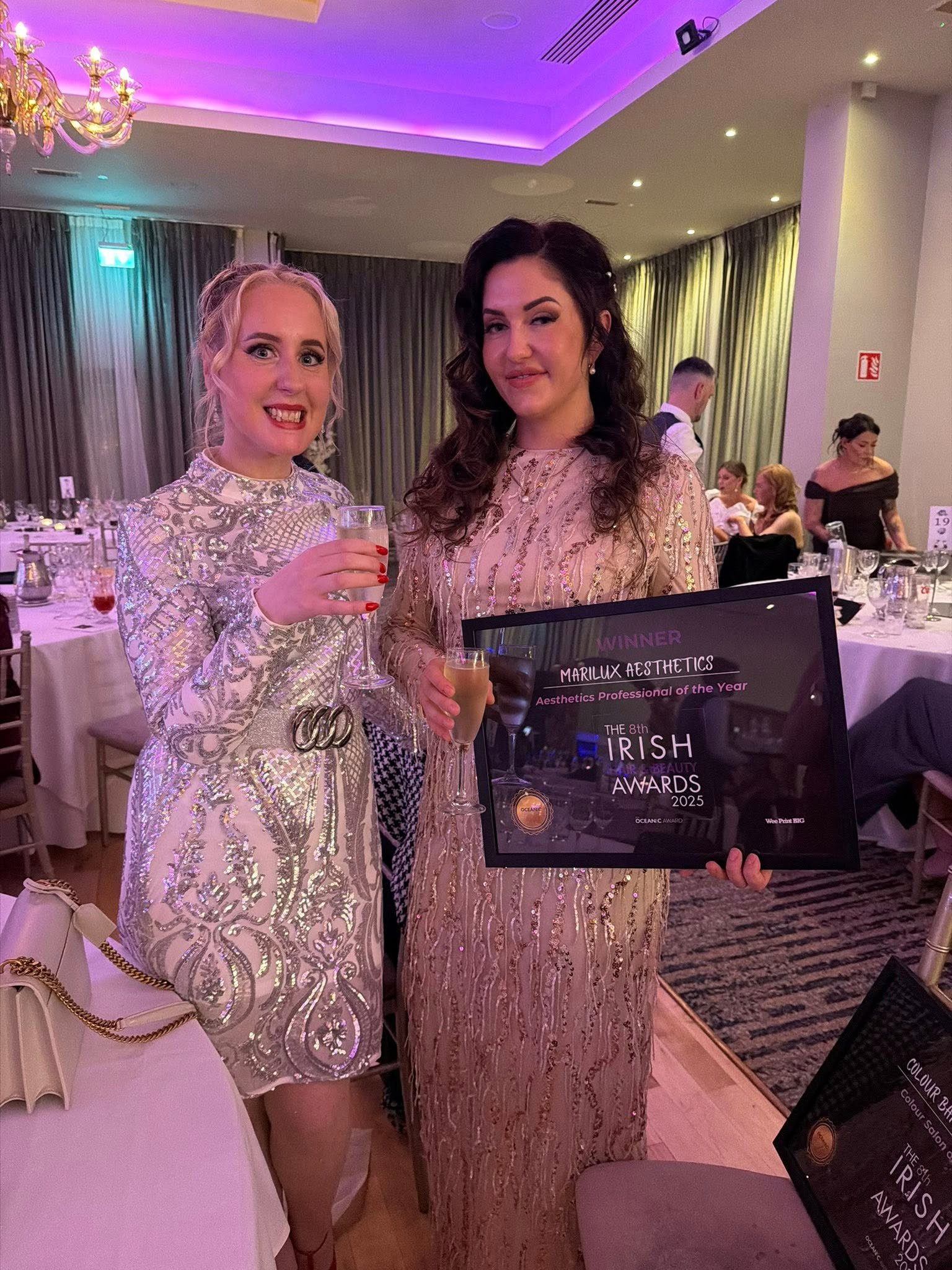 Mariola Kotynska receiving Aesthetics Professional of the Year award at The Irish Awards 2025
